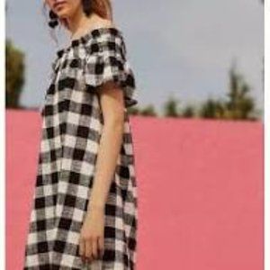 Corey Lynn Calter for Anthropologie | Gingham Off-Shoulder Dress | Size M